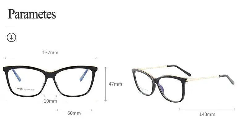 Square Full Rim TR90 Prescription Glasses 7009 — view 13 | Rx Spectacle