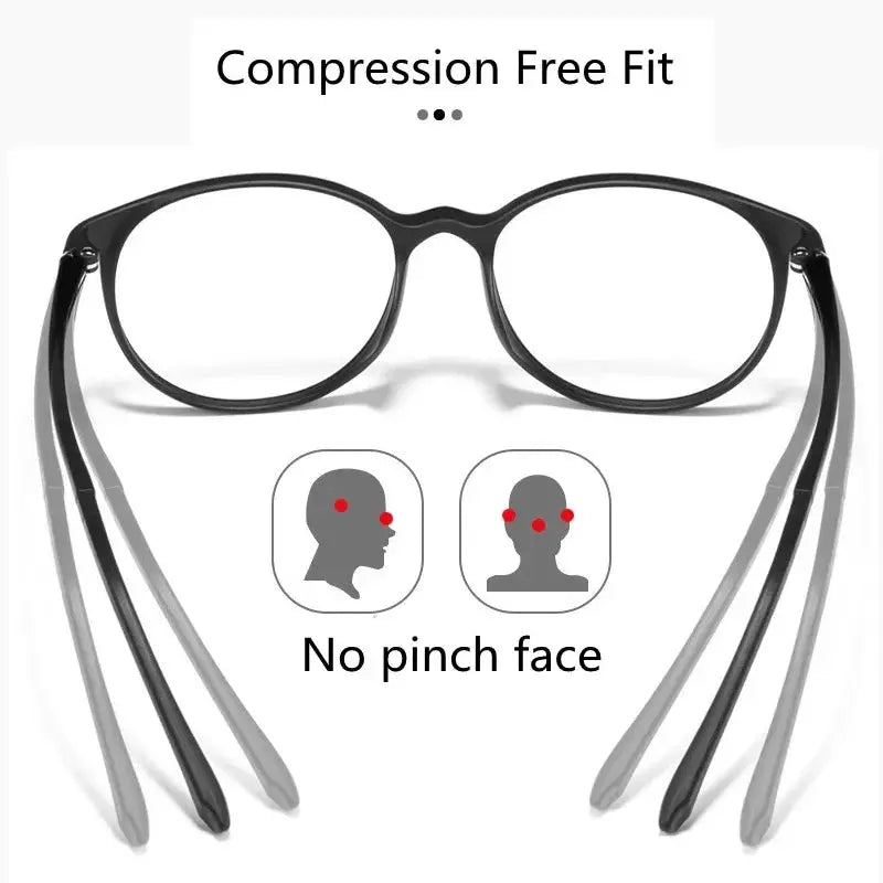 Unisex Round Full Rim Titanium Reading Glasses 9135 — view 3 | Rx Spectacle