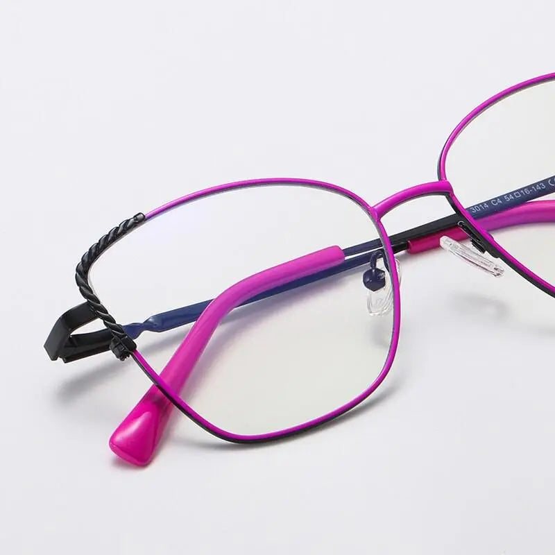 Women's Polygon Full Rim Alloy Prescription Glasses 3014 — view 9 | Rx Spectacle