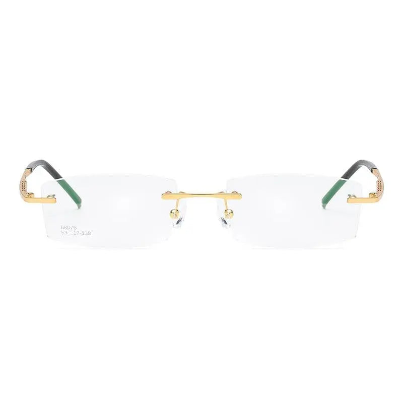 Unisex Square Rimless Titanium Prescription Glasses 58076 — view 6 | Rx Spectacle