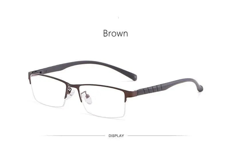 Men's Semi-Rimless Alloy Prescription Glasses 89033 — view 14 | Rx Spectacle