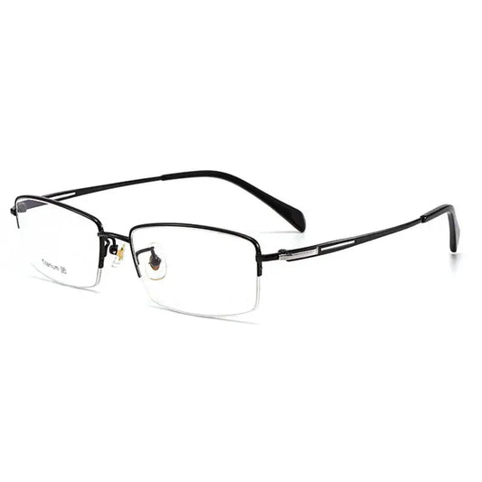 Women's Rectangular Semi-Rimless Titanium Prescription Glasses 890600 — view 1 | Rx Spectacle