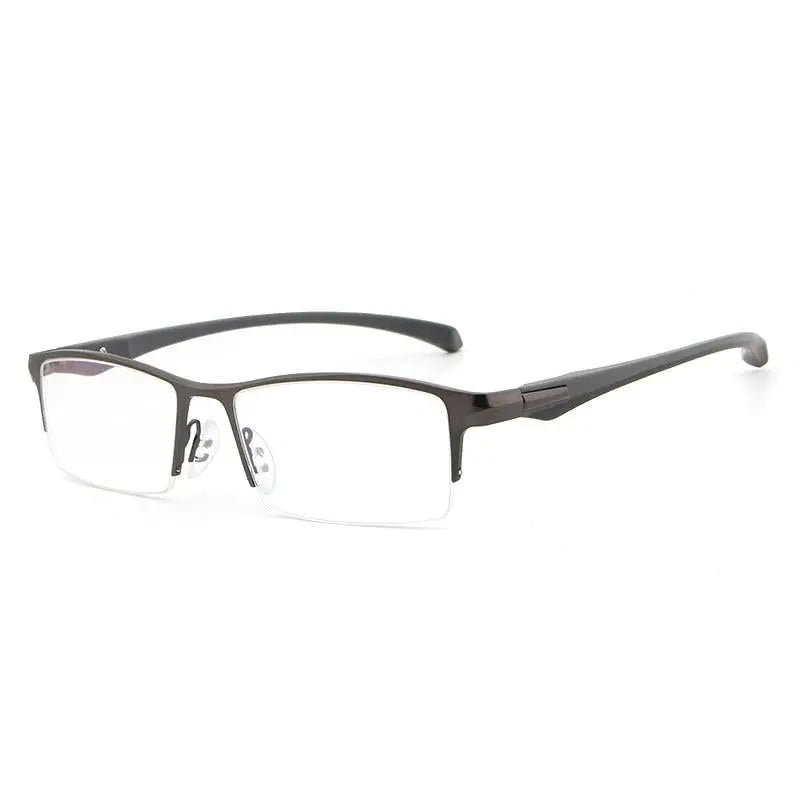 Men's Rectangular Semi-Rimless Titanium Prescription Glasses 9065 — view 3 | Rx Spectacle