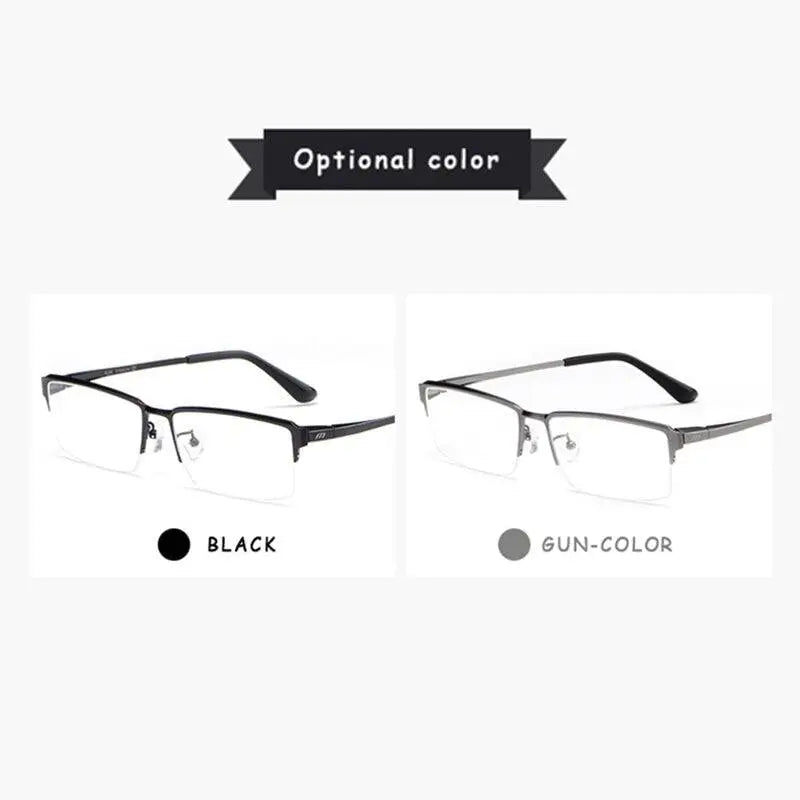 Men's Square Semi-Rimless Alloy Prescription Glasses 119 — view 5 | Rx Spectacle