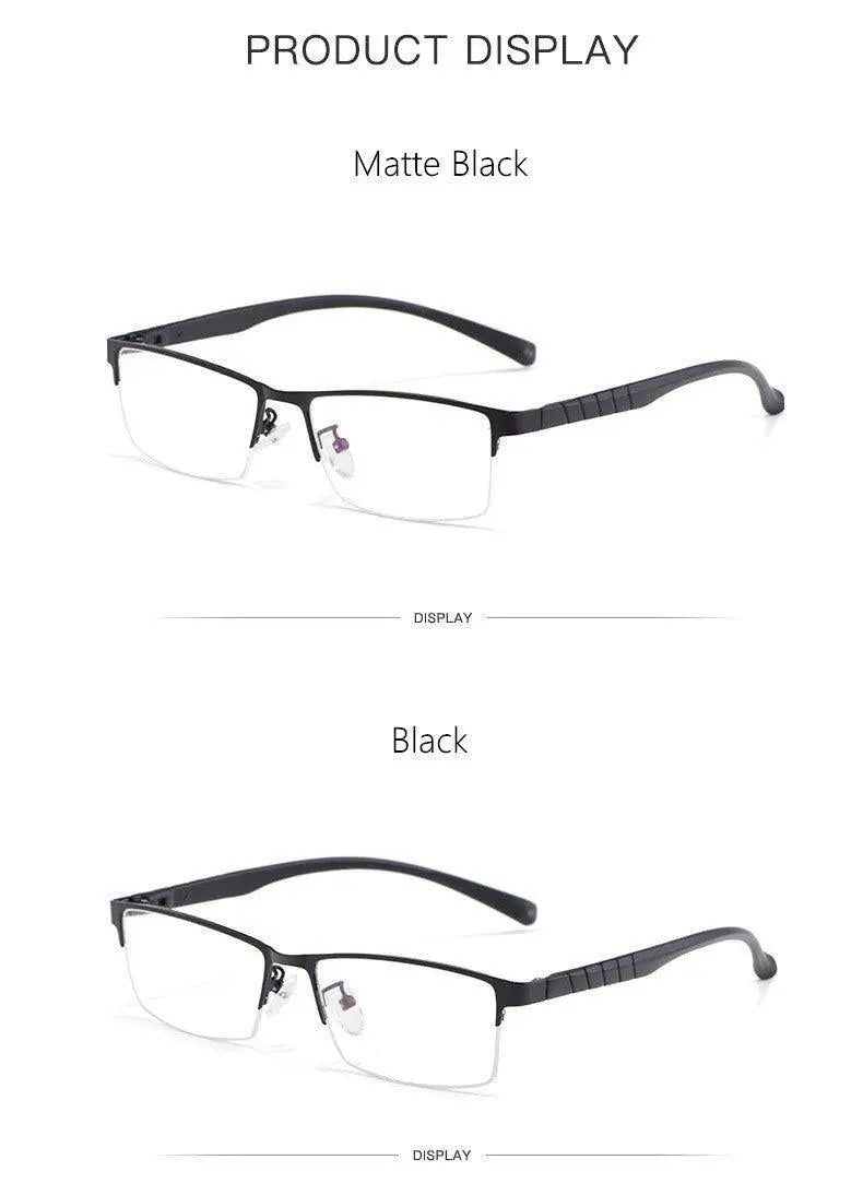 Men's Semi-Rimless Alloy Prescription Glasses 89033 — view 12 | Rx Spectacle