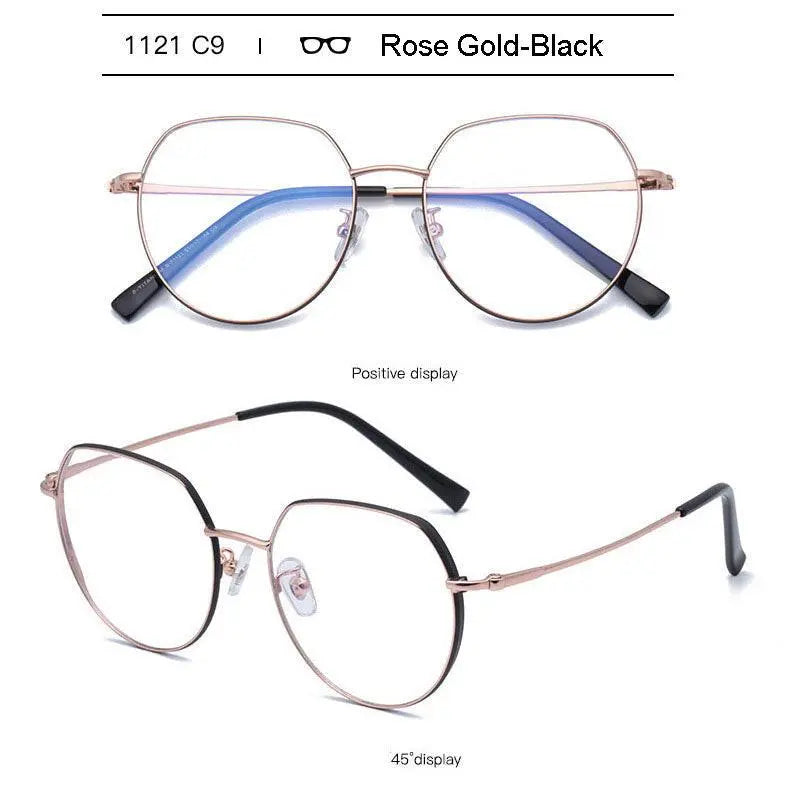 Unisex Round Full Rim Alloy Prescription Glasses 1121 — view 17 | Rx Spectacle