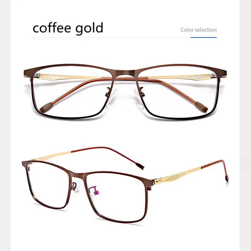 Unisex Square Full Rim Alloy Reading Glasses 8835 — view 7 | Rx Spectacle
