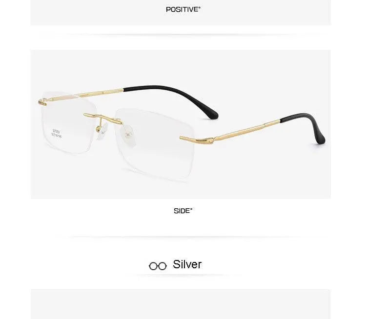 Men's Rimless Alloy Screwless Prescription Glasses 7053 — view 19 | Rx Spectacle