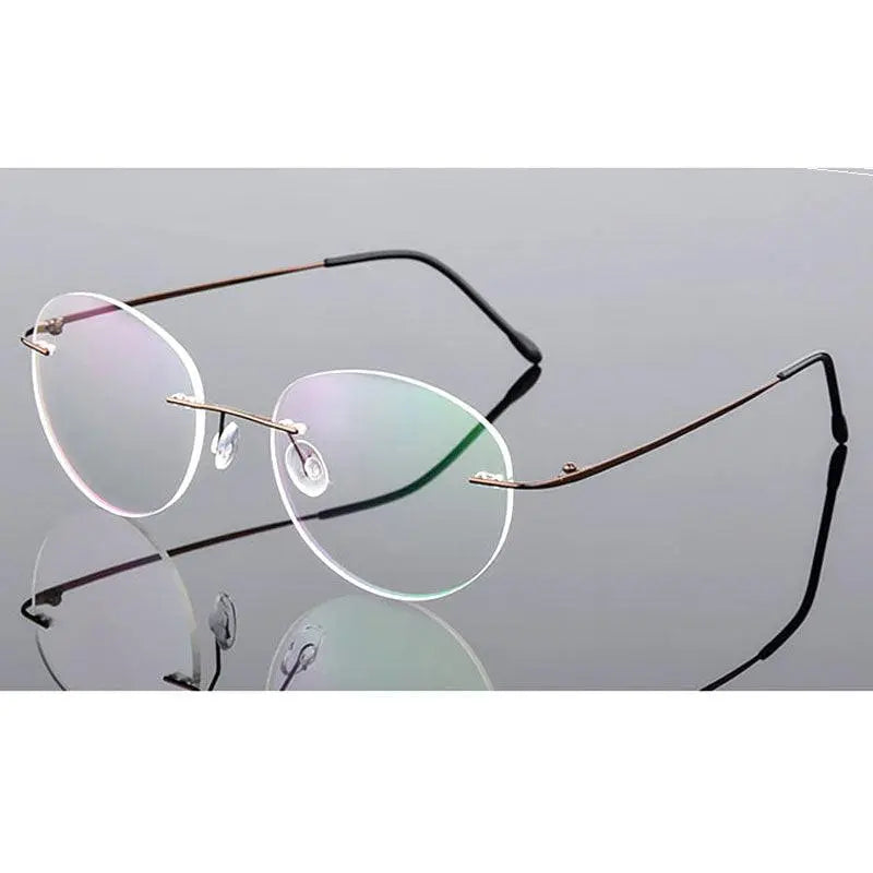 Unisex Rimless Alloy Prescription Glasses 862 — view 7 | Rx Spectacle