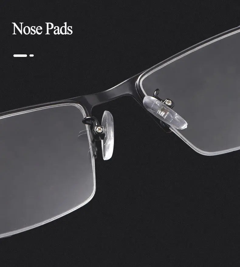 Men's Rectangular Semi-Rimless Alloy Prescription Glasses 9102 — view 11 | Rx Spectacle