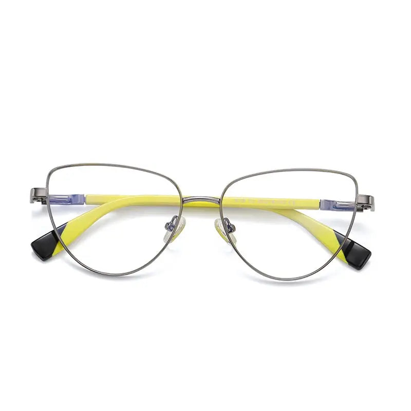 Women's Cat Eye Full Rim Alloy Prescription Glasses 89301 — view 6 | Rx Spectacle