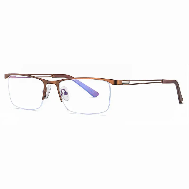 Unisex Browline Semi-Rimless Alloy Prescription Glasses 591663 — view 6 | Rx Spectacle