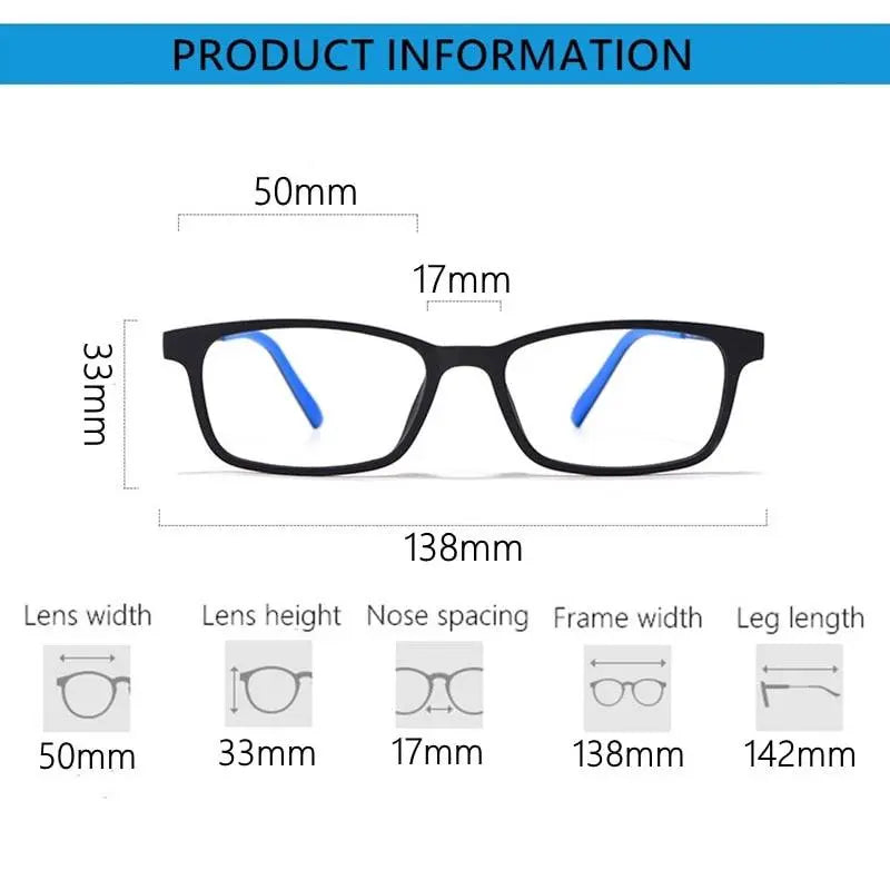Unisex Full Rim Titanium Prescription Glasses 8802 — view 9 | Rx Spectacle