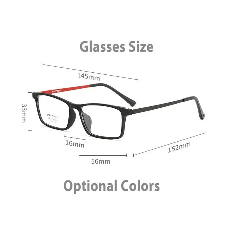 Unisex Rectangular Full Rim Titanium Prescription Glasses 9821 — view 9 | Rx Spectacle