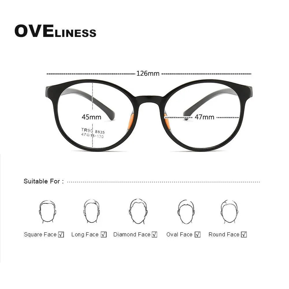 Unisex Round Full Rim Titanium Prescription Glasses 8835 — view 8 | Rx Spectacle