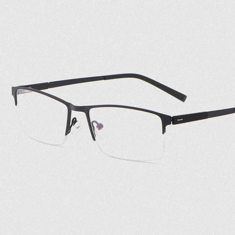 Unisex Square Semi-Rimless Alloy Prescription Glasses 8839 — view 6 | Rx Spectacle