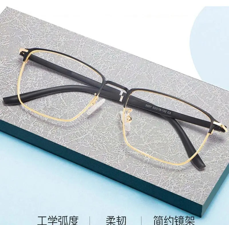 Unisex Square Full Rim Alloy Prescription Glasses 3007 — view 8 | Rx Spectacle