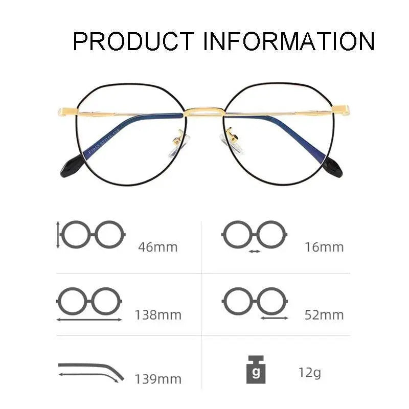 Unisex Polygon Full Rim Alloy Prescription Glasses 1913 — view 9 | Rx Spectacle