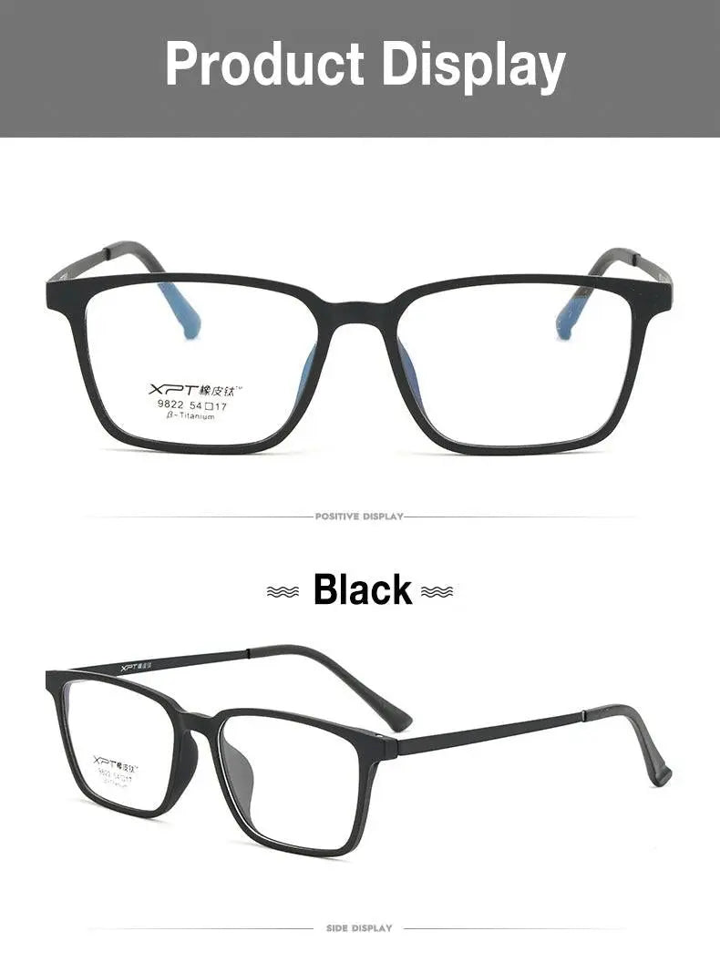 Unisex Square Full Rim Titanium Prescription Glasses — view 15 | Rx Spectacle
