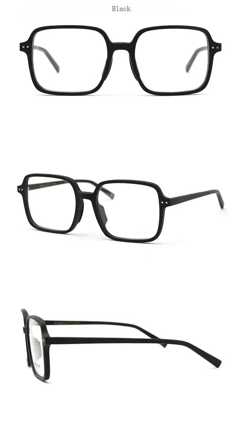 Unisex Square Full Rim Wood Oversized Prescription Glasses 9105 — view 11 | Rx Spectacle