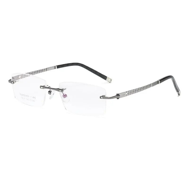Unisex Square Rimless Prescription Glasses 58129 — view 10 | Rx Spectacle