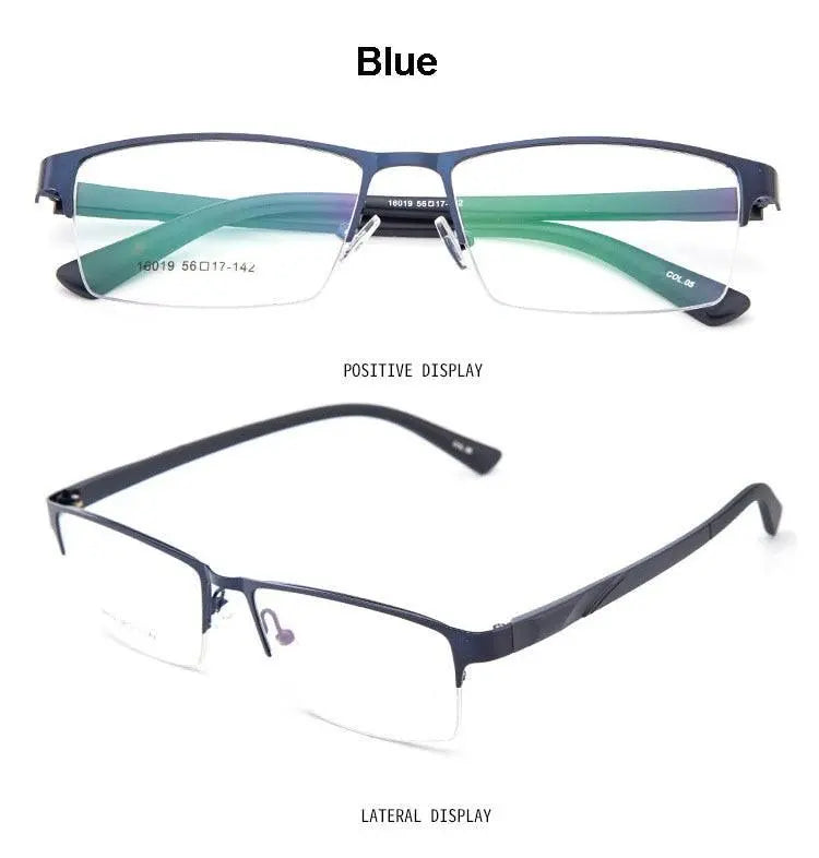 Unisex Semi-Rimless Alloy Prescription Glasses 16019 — view 13 | Rx Spectacle