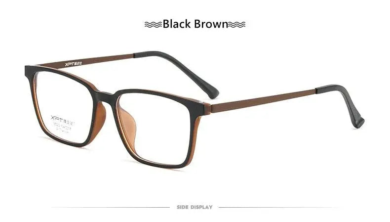 Men's Square Full Rim Titanium Prescription Glasses 9822 — view 17 | Rx Spectacle