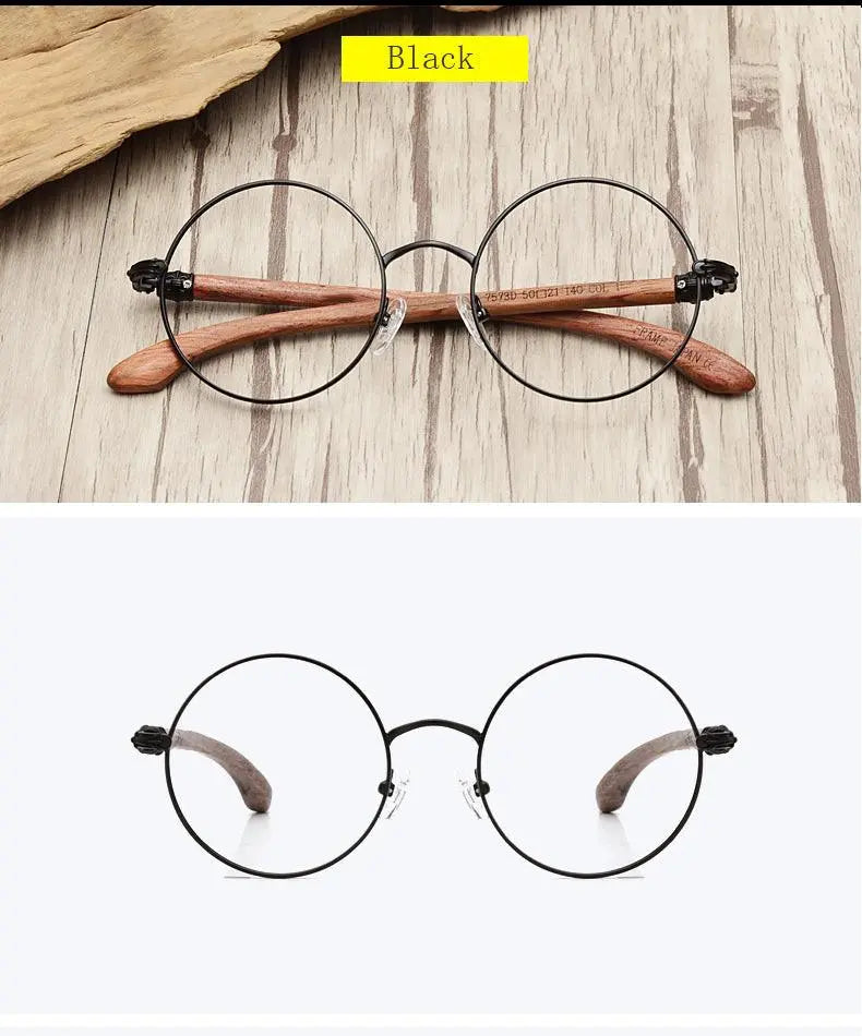 Unisex Round Full Rim Alloy Screwless Prescription Glasses 7573 — view 8 | Rx Spectacle