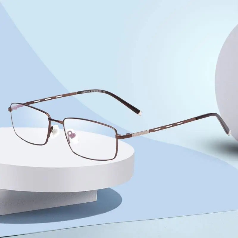 Men's Square Full Rim Alloy Prescription Glasses F3099 — view 6 | Rx Spectacle