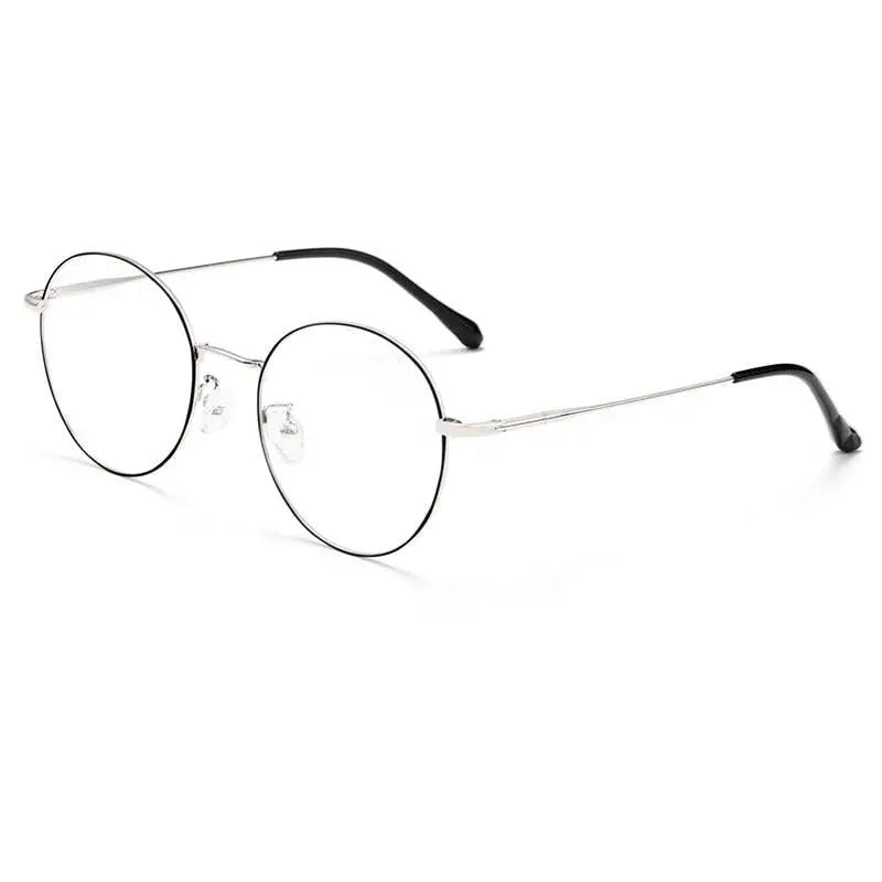 Unisex Round Full Rim Titanium Prescription Glasses 6621X — view 3 | Rx Spectacle