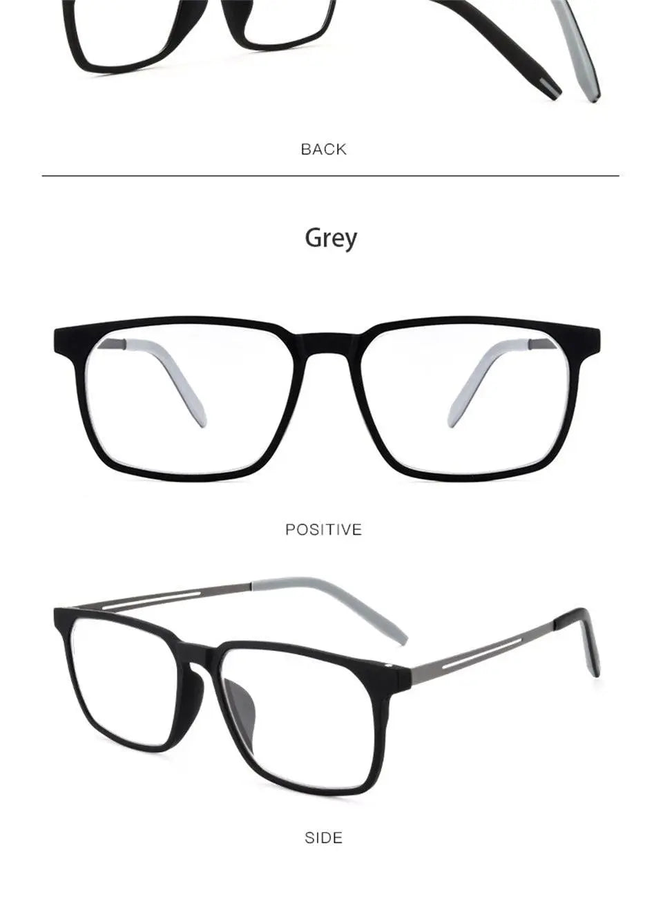 Men's Square Full Rim Titanium Prescription Glasses 1601 — view 11 | Rx Spectacle