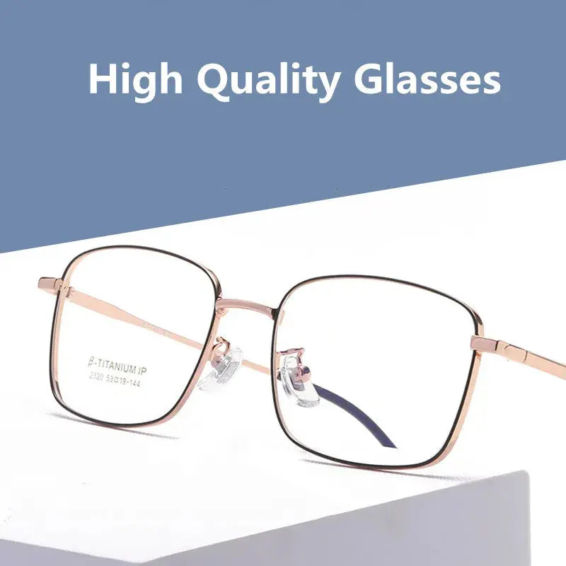Unisex Square Full Rim Titanium Prescription Glasses 2320 — view 4 | Rx Spectacle