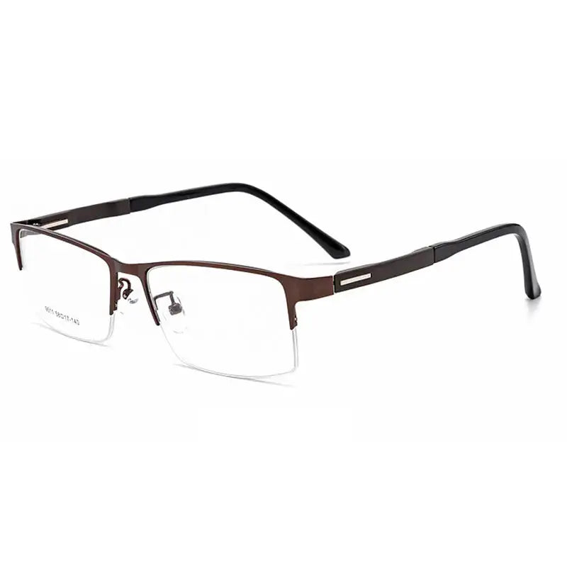 Men's Browline Semi-Rimless Alloy Prescription Glasses 951124 — view 3 | Rx Spectacle