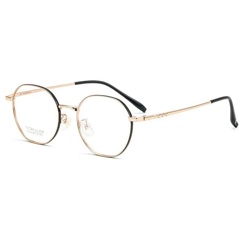Women's Round Full Rim Titanium Prescription Glasses S1918 — view 6 | Rx Spectacle