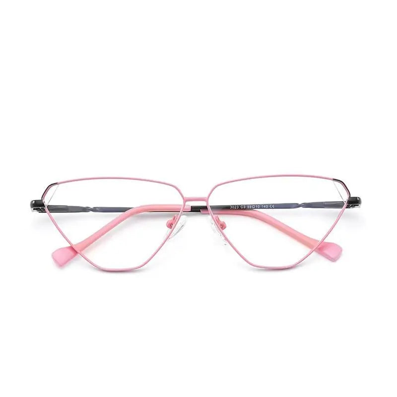 Women's Cat Eye Full Rim Alloy Prescription Glasses 3023 — view 11 | Rx Spectacle