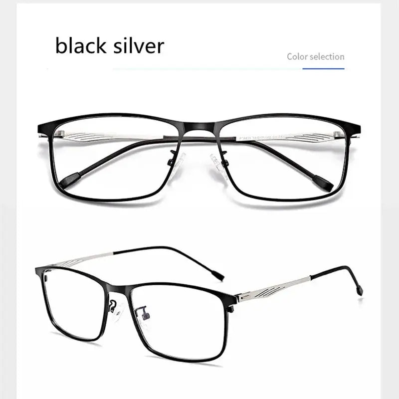 Unisex Square Full Rim Alloy Reading Glasses 8835 — view 4 | Rx Spectacle
