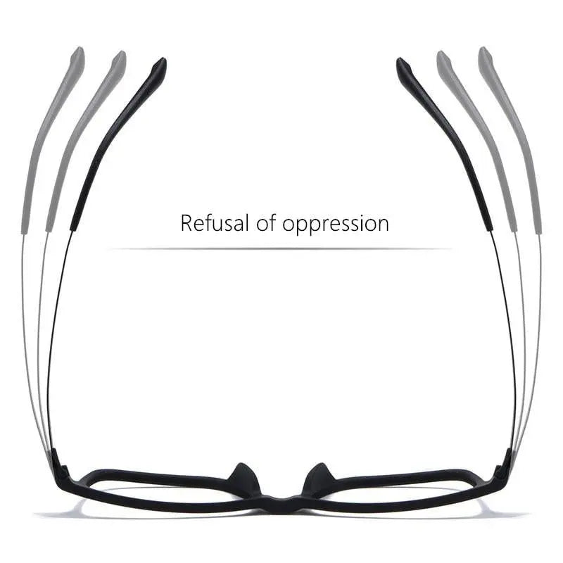 Men's Square Full Rim Titanium Prescription Glasses HR3068 — view 4 | Rx Spectacle