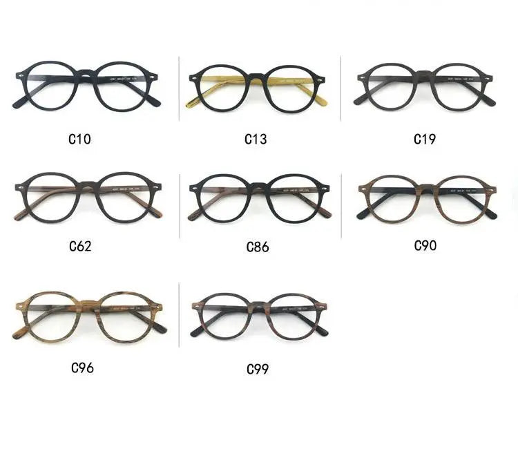 Unisex Round Full Rim Wood Prescription Glasses 4237 — view 16 | Rx Spectacle
