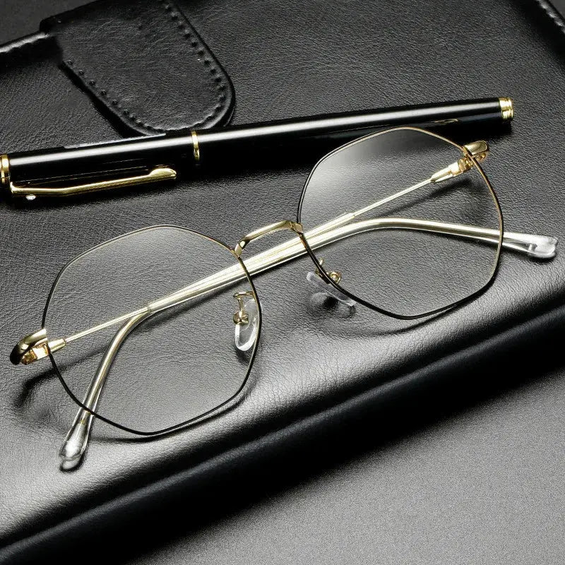 Unisex Polygon Full Rim Titanium Prescription Glasses 9039 — view 1 | Rx Spectacle