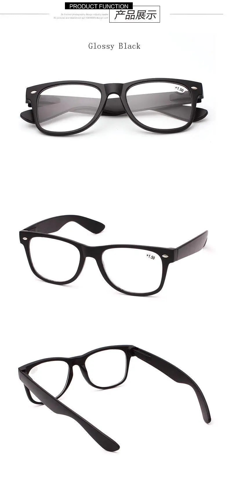 Unisex Square Full Rim Acetate Reading Glasses H9002 — view 10 | Rx Spectacle