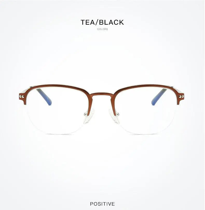 Unisex Square Semi-Rimless Titanium Prescription Glasses 6097 — view 15 | Rx Spectacle