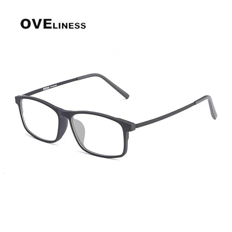 Unisex Square Full Rim Titanium Prescription Glasses Ol20p99 — view 4 | Rx Spectacle