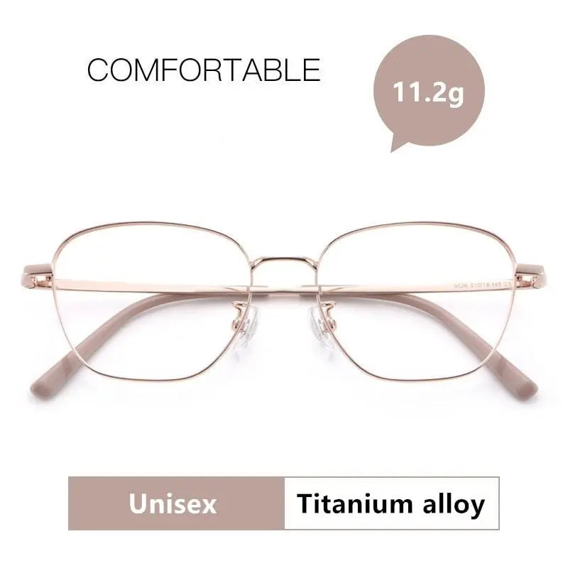 Unisex Polygon Full Rim Titanium Prescription Glasses 9026JY — view 2 | Rx Spectacle