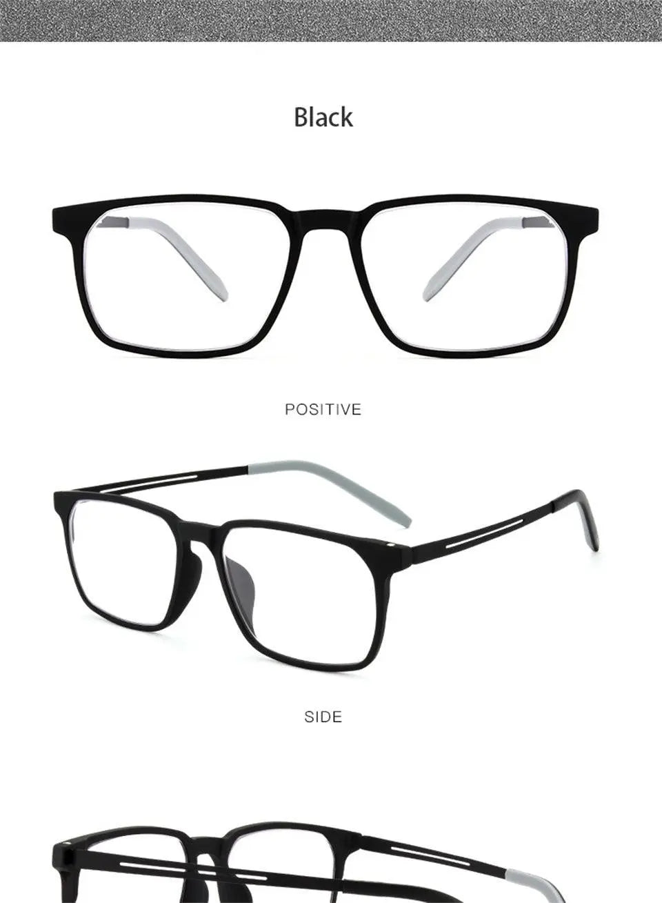 Men's Square Full Rim Titanium Prescription Glasses 1601 — view 10 | Rx Spectacle