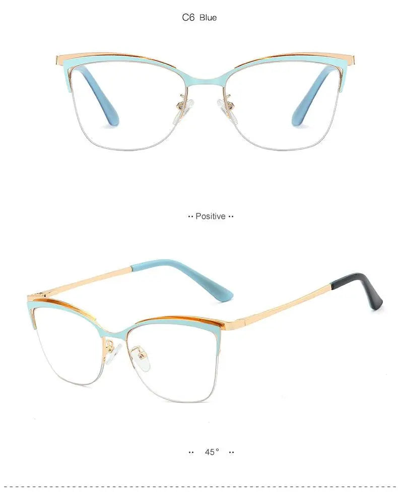 Women's Cat Eye Full Rim TR90 Prescription Glasses 95661 — view 14 | Rx Spectacle