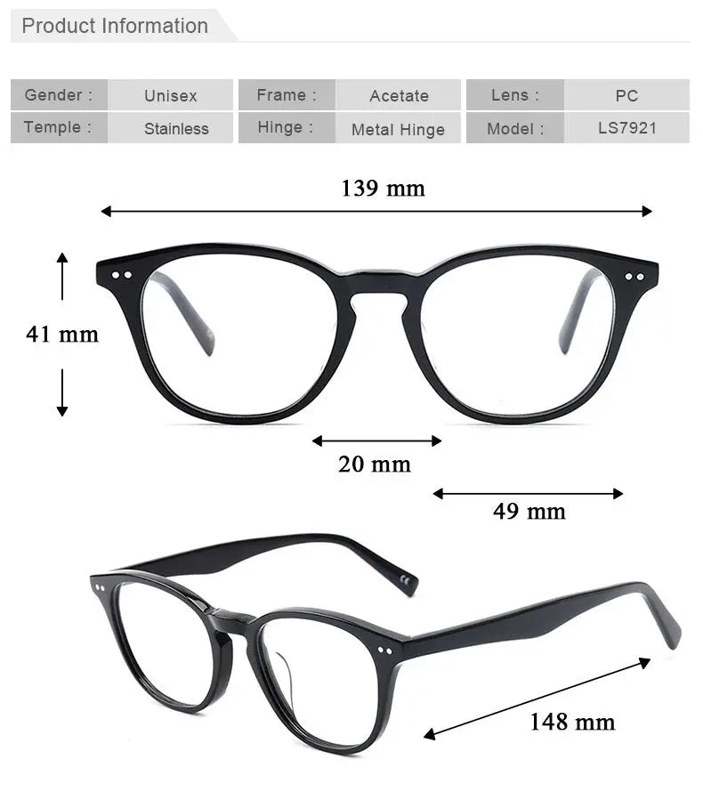 Women's Round Full Rim Acetate Prescription Glasses 27921 — view 2 | Rx Spectacle