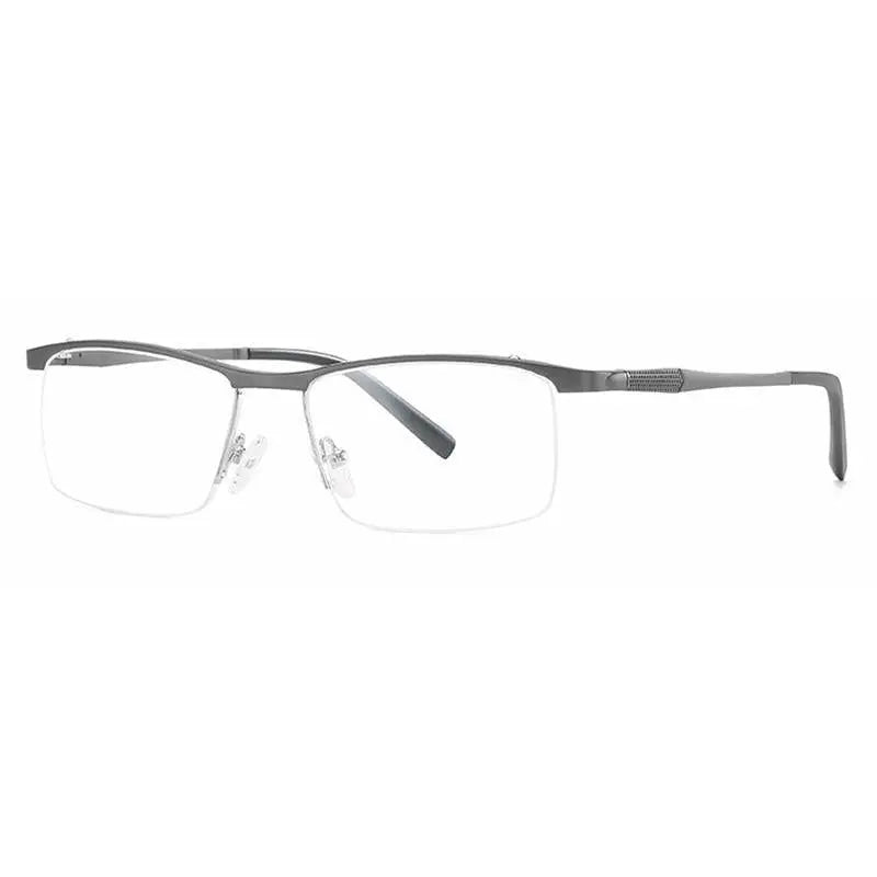 Unisex Square Semi-Rimless Alloy Prescription Glasses 6303 — view 9 | Rx Spectacle