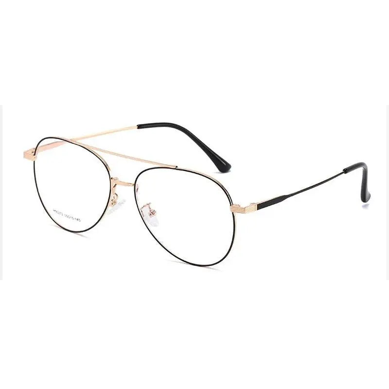 Unisex Round Full Rim Alloy Double Bridge Prescription Glasses 90272 — view 6 | Rx Spectacle