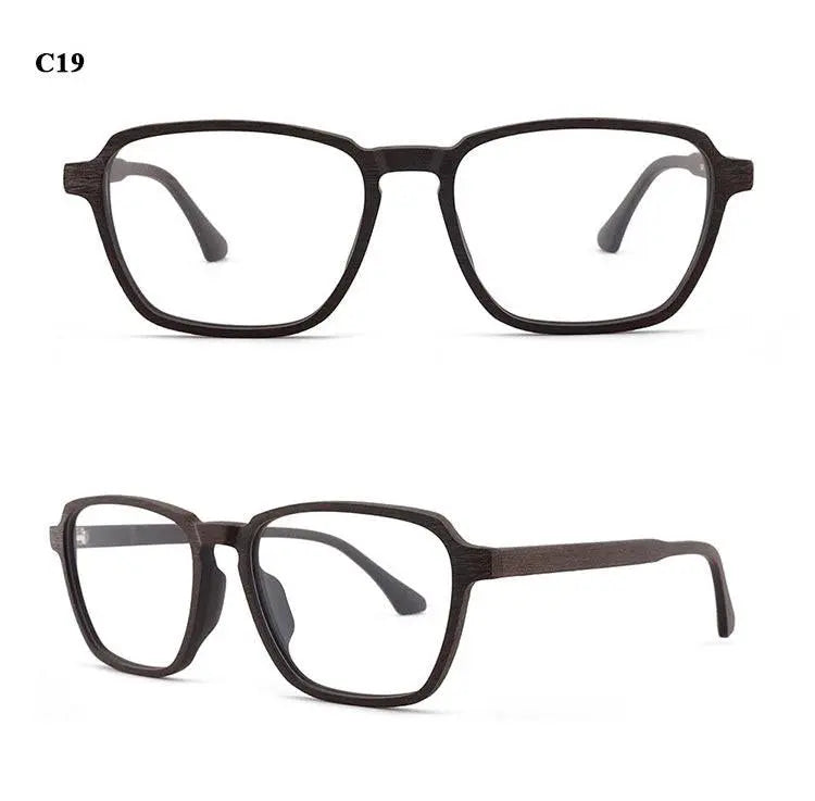 Men's Polygon Full Rim Wood Oversized Prescription Glasses 1694 — view 18 | Rx Spectacle