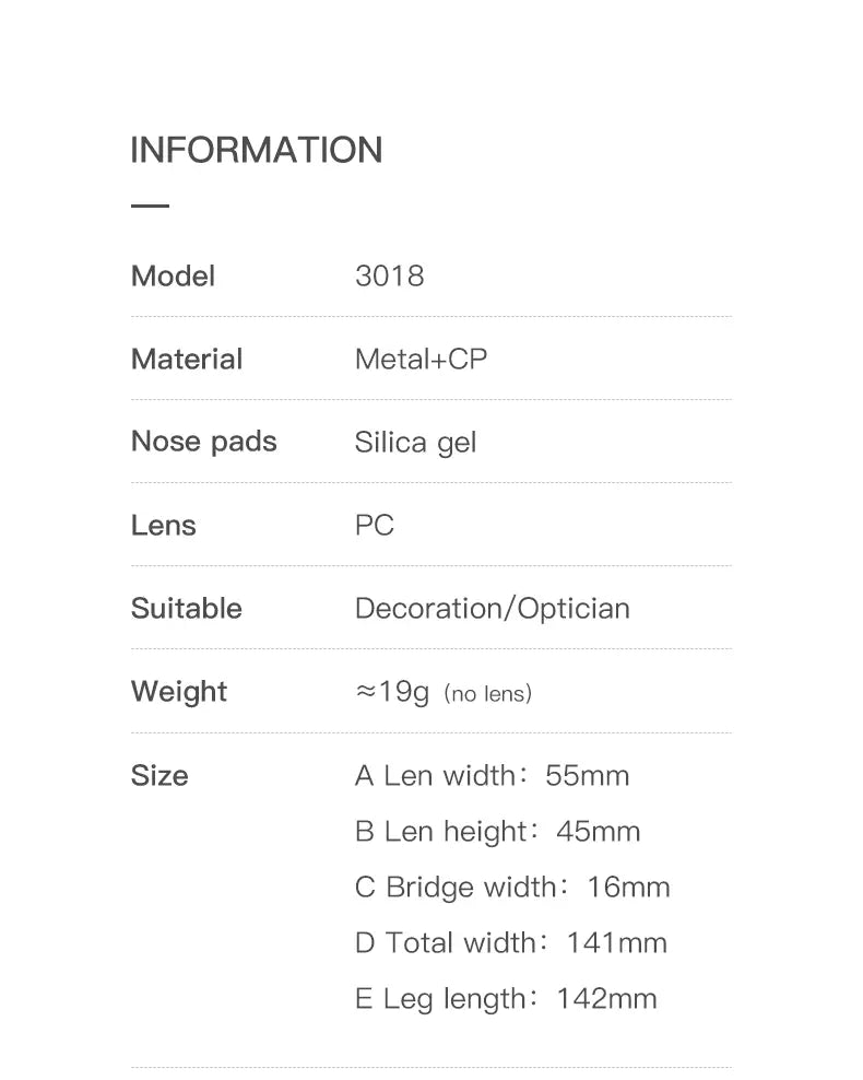 Women's Cat Eye Full Rim Alloy Prescription Glasses 3018 — view 15 | Rx Spectacle